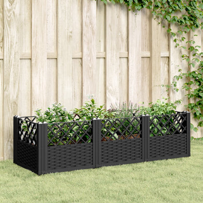 Fioriera Da Giardino Con Picchetti Nera Pp