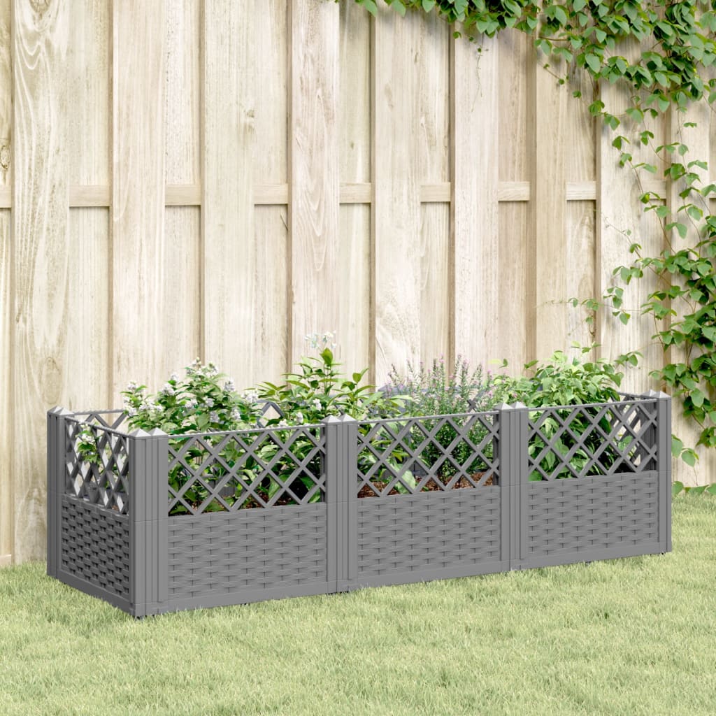 Fioriera Da Giardino Con Picchetti Nera Pp