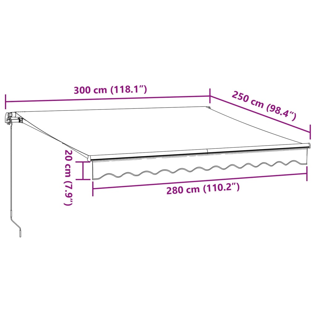 Tenda Sole Retrattile Manuale 300X250 Cm Marrone