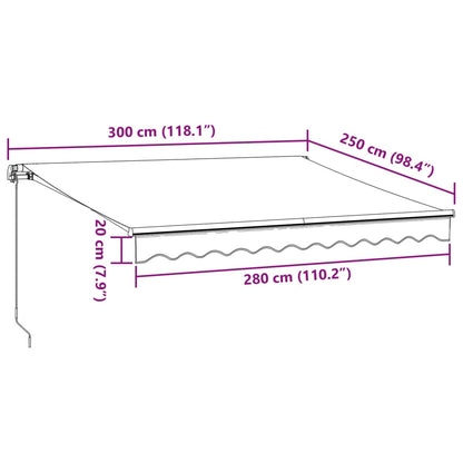 Tenda Sole Retrattile Manuale 300X250 Cm Marrone