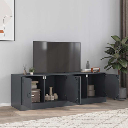 Mobili Tv 2 Pz Bianchi 67X39X44 Cm In Acciaio