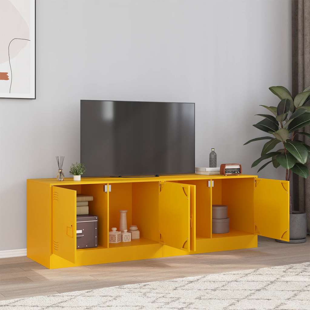 Mobili Tv 2 Pz Bianchi 67X39X44 Cm In Acciaio