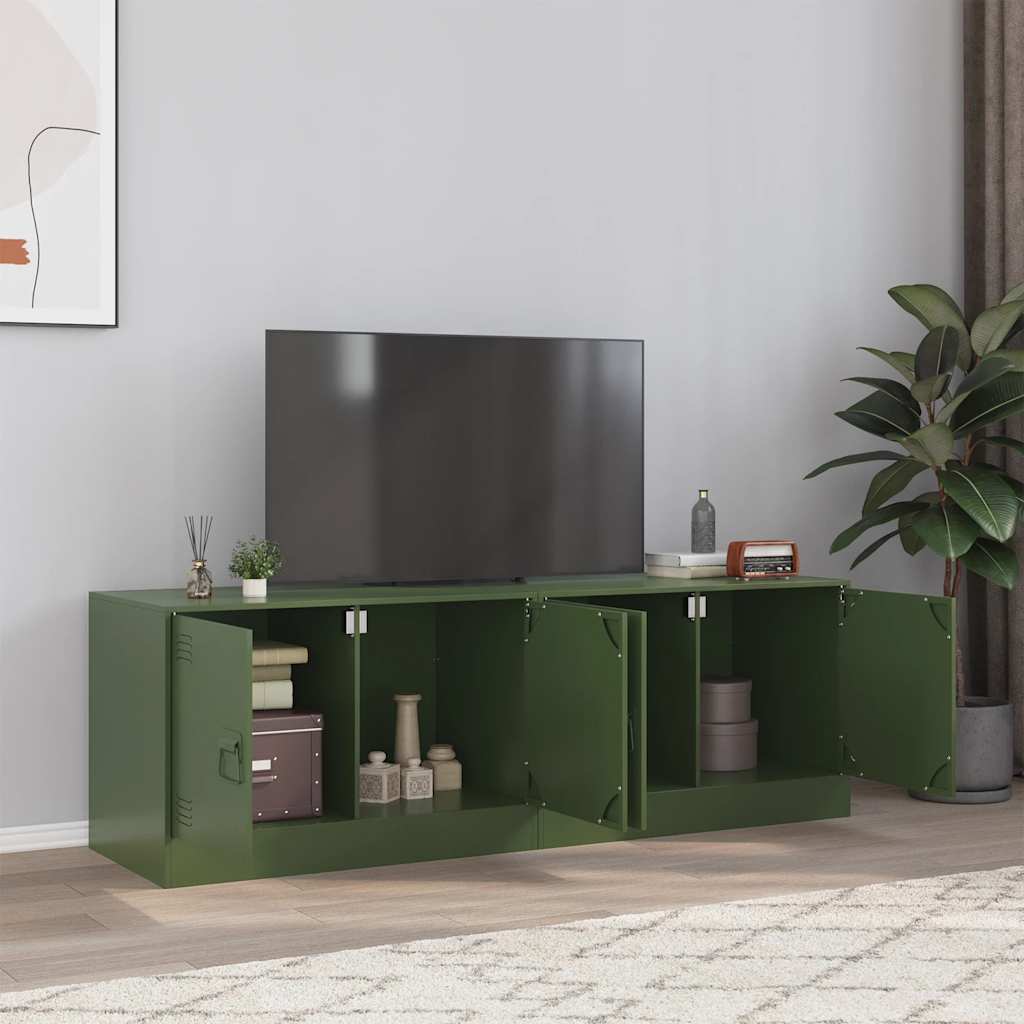 Mobili Tv 2 Pz Bianchi 67X39X44 Cm In Acciaio