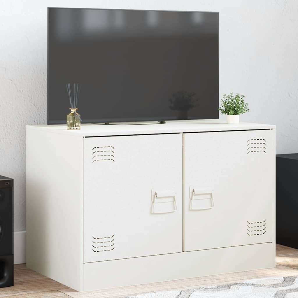 Mobili Tv 2 Pz Bianchi 67X39X44 Cm In Acciaio
