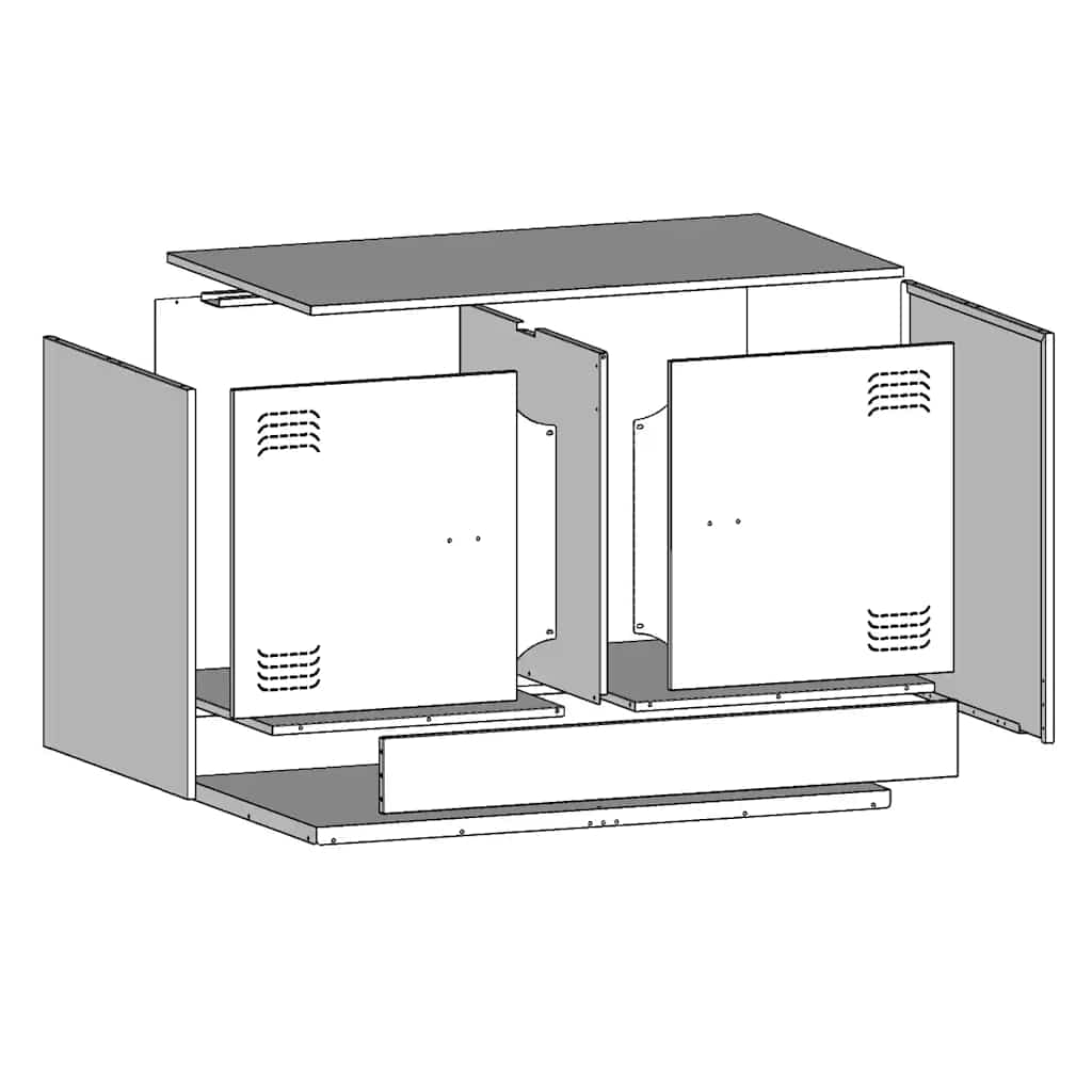 Mobili Tv 2 Pz Bianchi 67X39X44 Cm In Acciaio