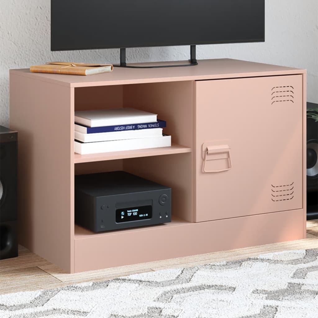 Mobili Tv 2 Pz Bianchi 67X39X44 Cm In Acciaio
