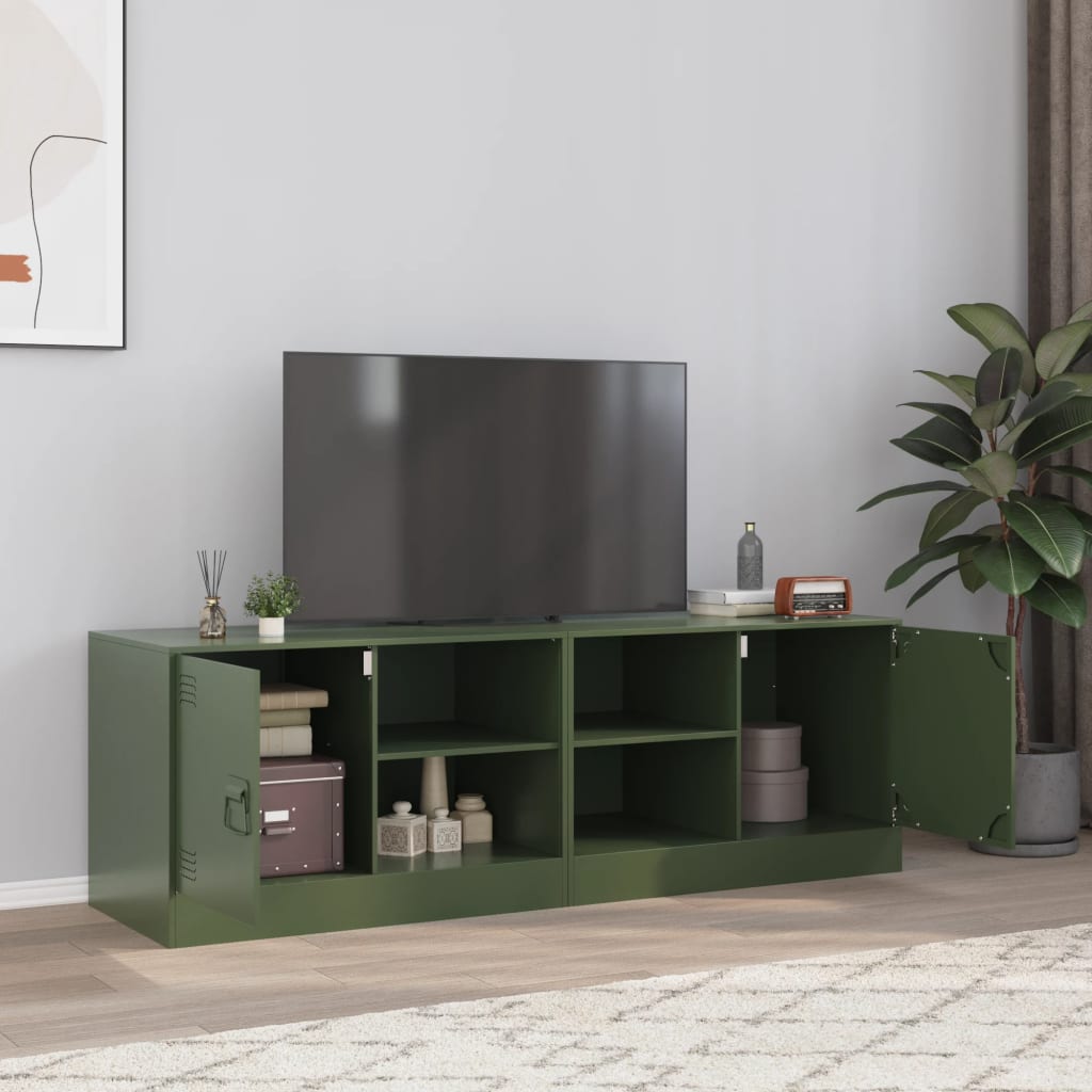 Mobili Tv 2 Pz Bianchi 67X39X44 Cm In Acciaio