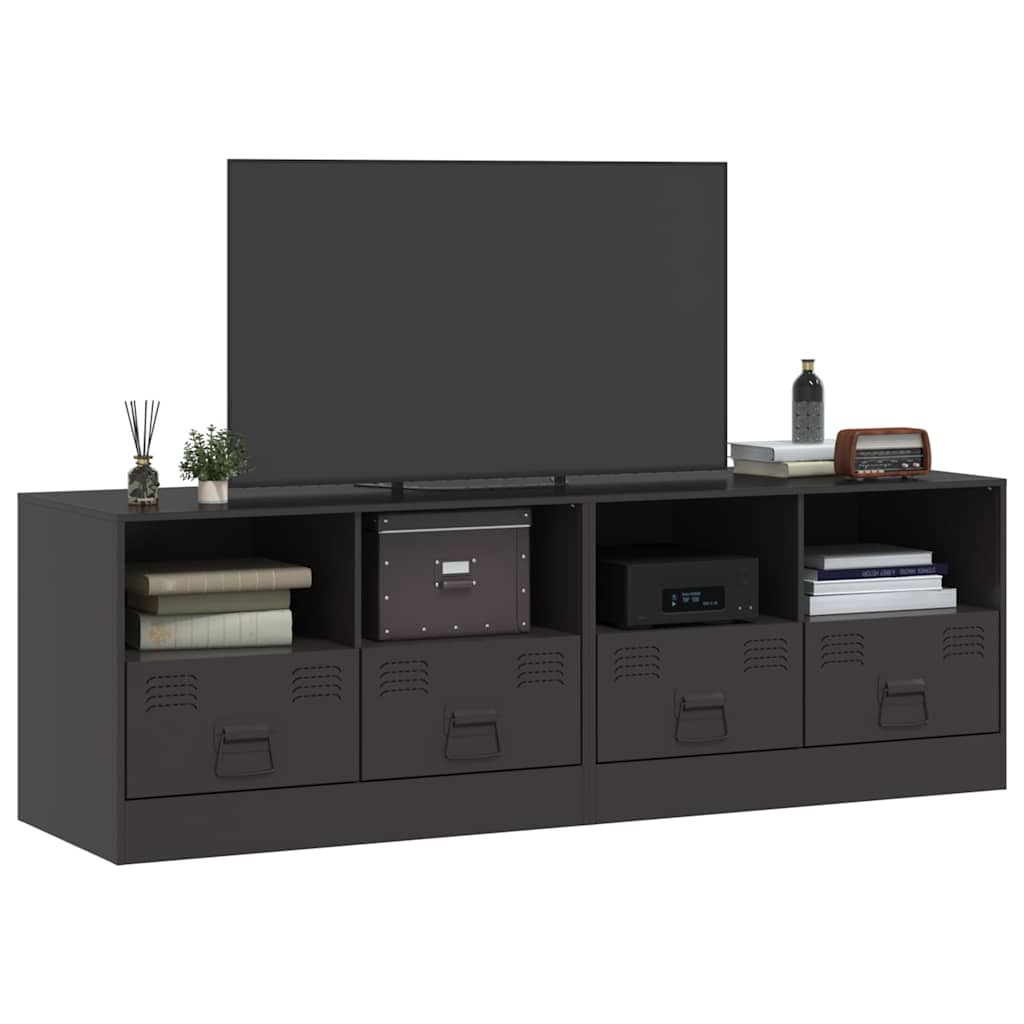 Mobili Tv 2 Pz Neri 67X39X44 Cm In Acciaio