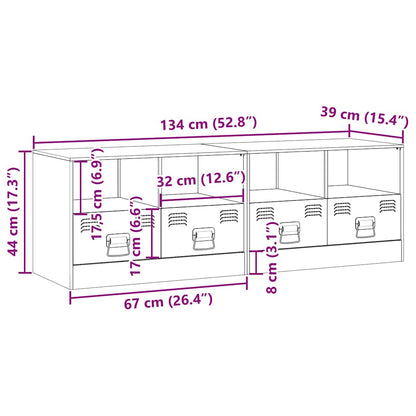 Mobili Tv 2 Pz Neri 67X39X44 Cm In Acciaio