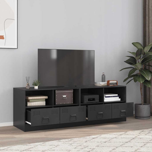 Mobili Tv 2 Pz Neri 67X39X44 Cm In Acciaio