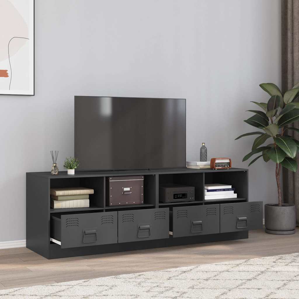 Mobili Tv 2 Pz Neri 67X39X44 Cm In Acciaio