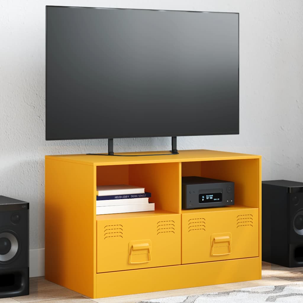 Mobili Tv 2 Pz Neri 67X39X44 Cm In Acciaio