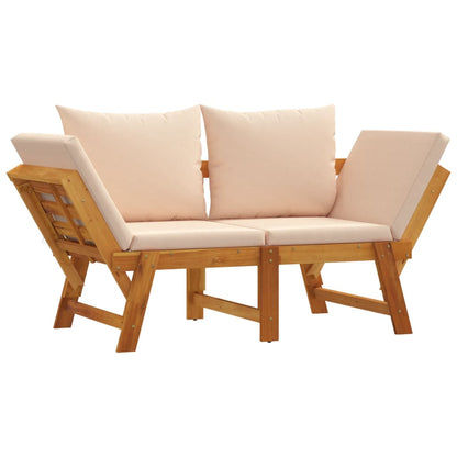 Panca Da Giardino Con Cuscini 2-In-1 In Legno Di Acacia