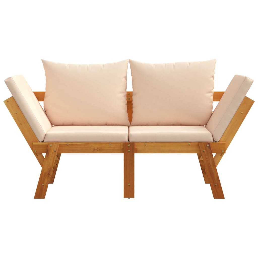 Panca Da Giardino Con Cuscini 2-In-1 In Legno Di Acacia