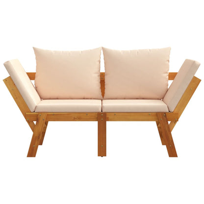 Panca Da Giardino Con Cuscini 2-In-1 In Legno Di Acacia