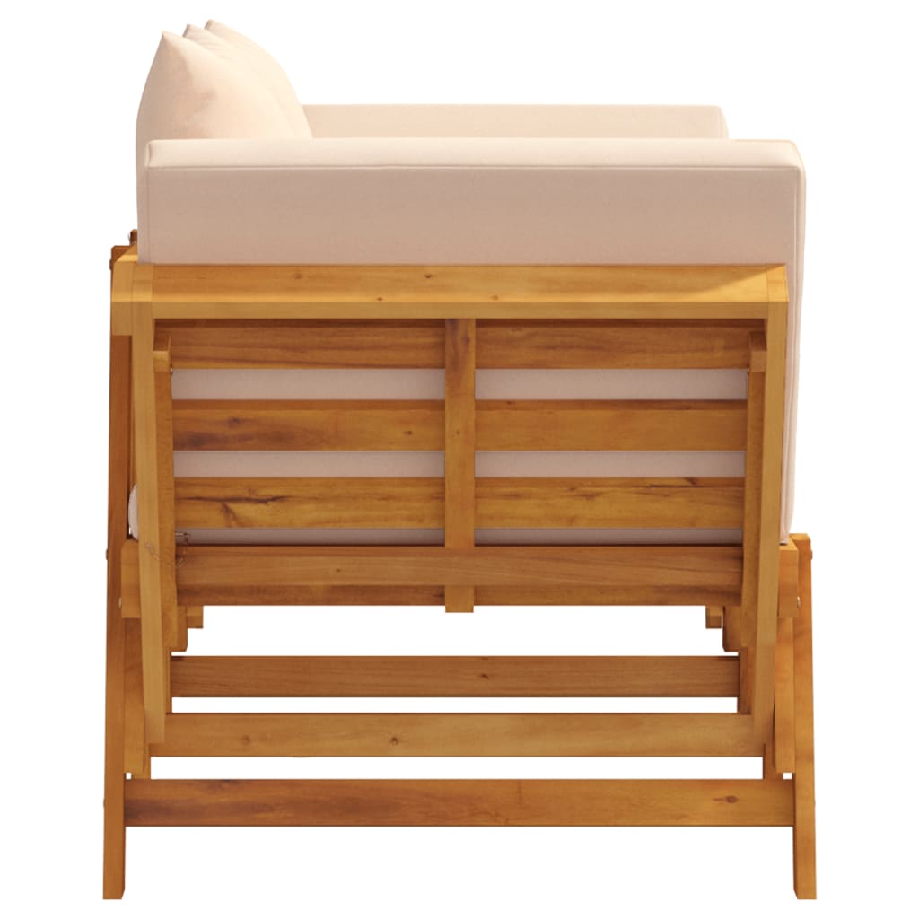 Panca Da Giardino Con Cuscini 2-In-1 In Legno Di Acacia