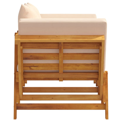 Panca Da Giardino Con Cuscini 2-In-1 In Legno Di Acacia