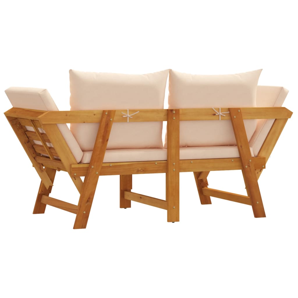 Panca Da Giardino Con Cuscini 2-In-1 In Legno Di Acacia