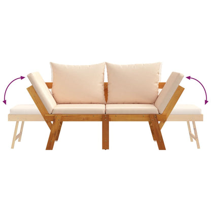 Panca Da Giardino Con Cuscini 2-In-1 In Legno Di Acacia