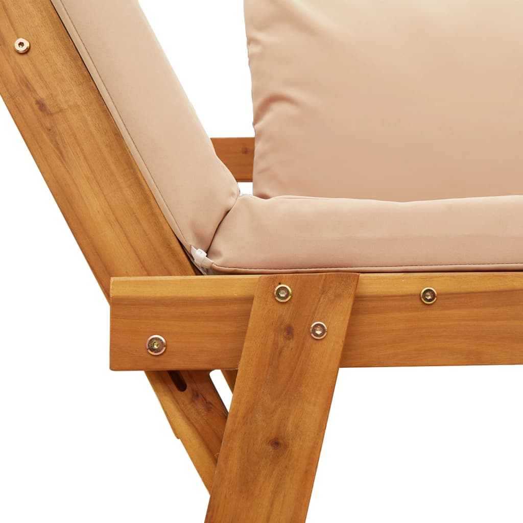 Panca Da Giardino Con Cuscini 2-In-1 In Legno Di Acacia
