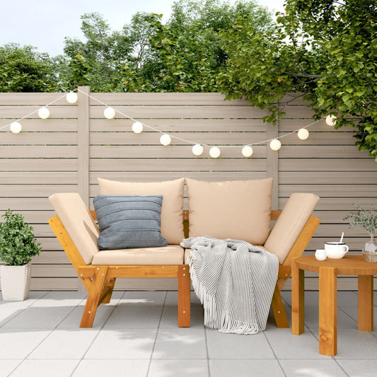 Panca Da Giardino Con Cuscini 2-In-1 In Legno Di Acacia