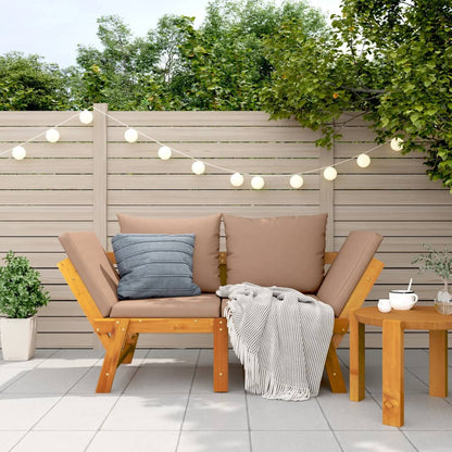Panca Da Giardino Con Cuscini 2-In-1 In Legno Di Acacia