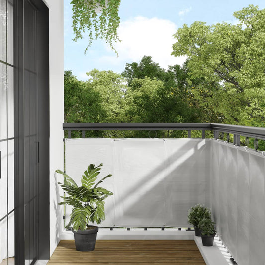 Paravento Balcone 90X400Cm 100% Poliestere Oxford Grigio Chiaro