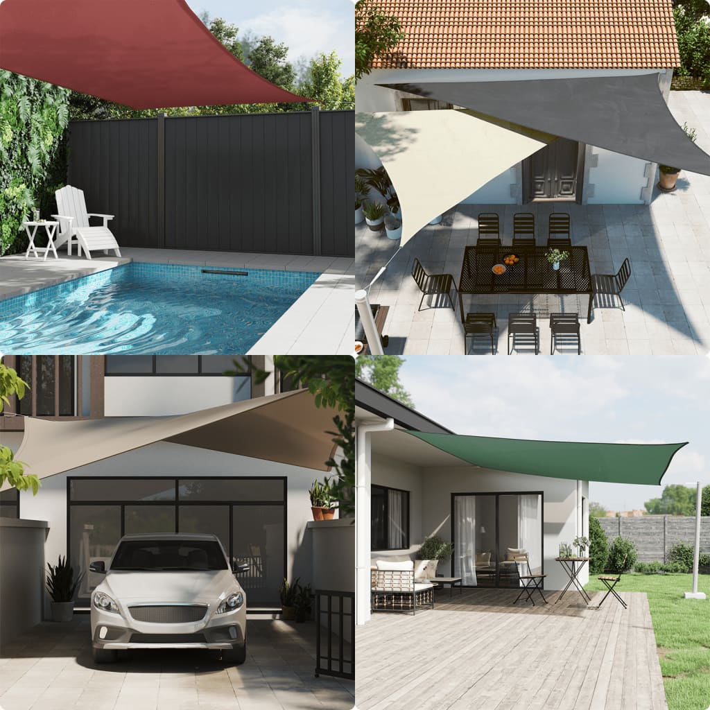 Vela Parasole 4,5X2 M 100% Poliestere Oxford Grigio Chiaro