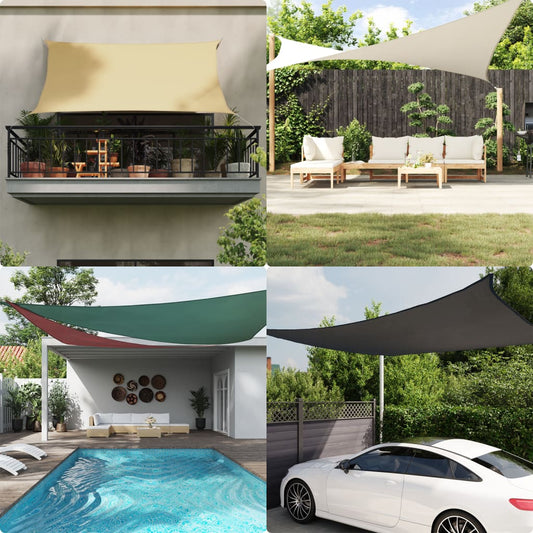 Vela Parasole 4,5X2 M 100% Poliestere Oxford Grigio Chiaro