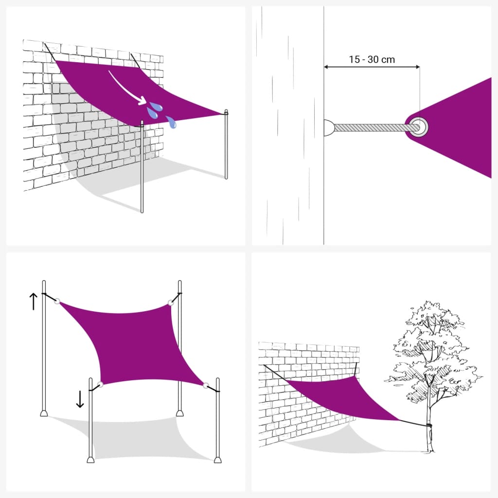 Vela Parasole 3X2,5 M 100% Poliestere Oxford Sabbia
