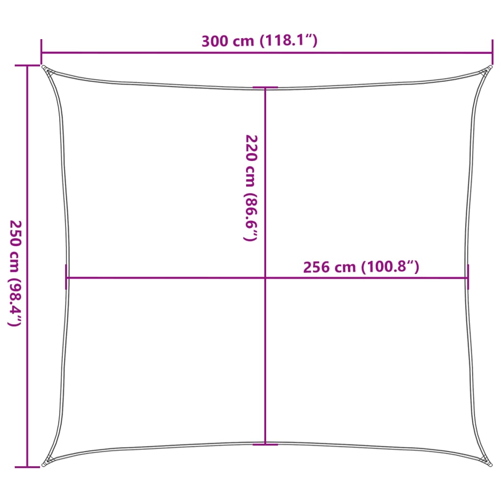 Vela Parasole 3X2,5 M 100% Poliestere Oxford Sabbia