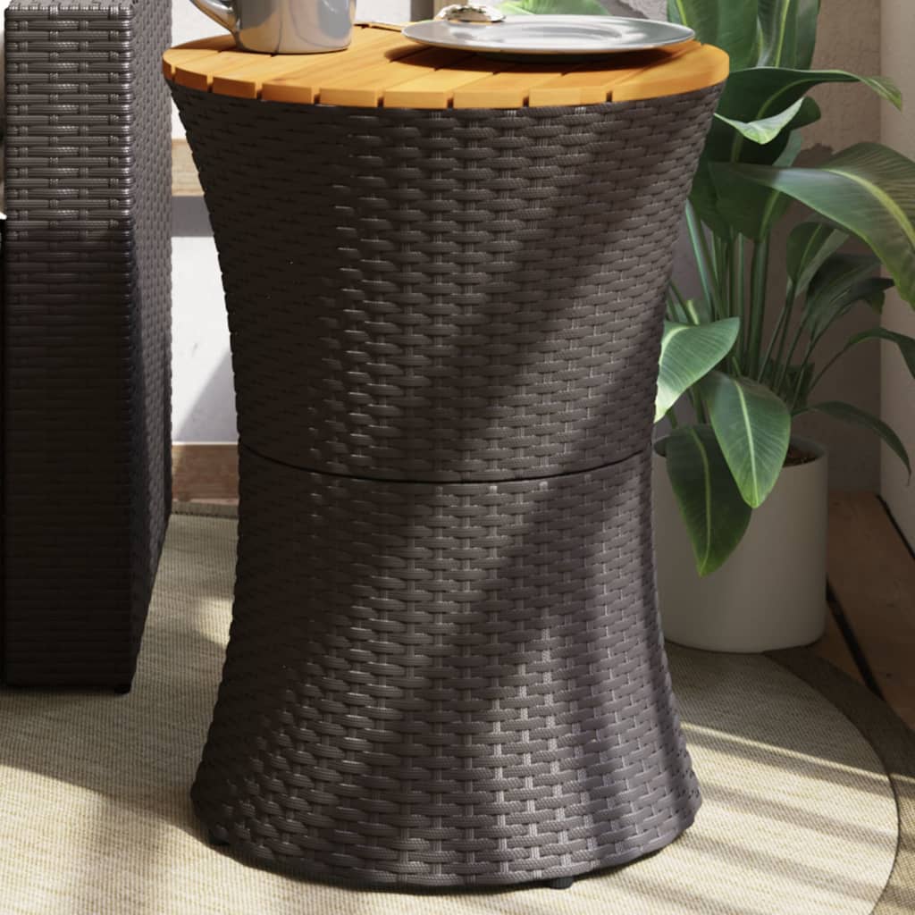 Tavolino Giardino Forma Tamburo Polyrattan Massello