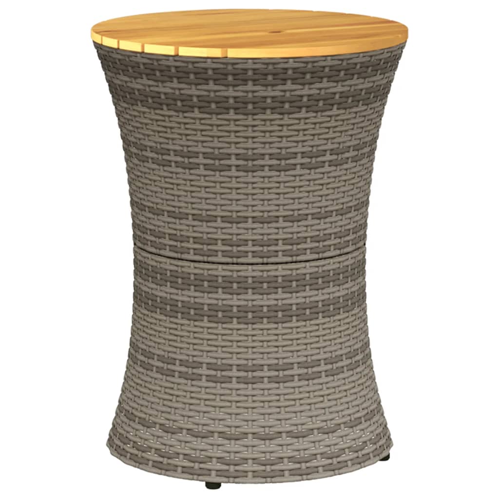 Tavolino Giardino Forma Tamburo Polyrattan Massello