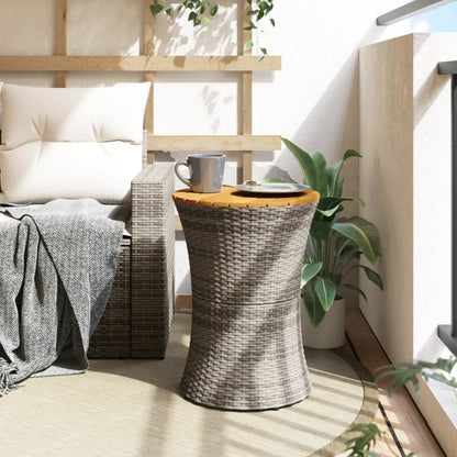 Tavolino Giardino Forma Tamburo Polyrattan Massello