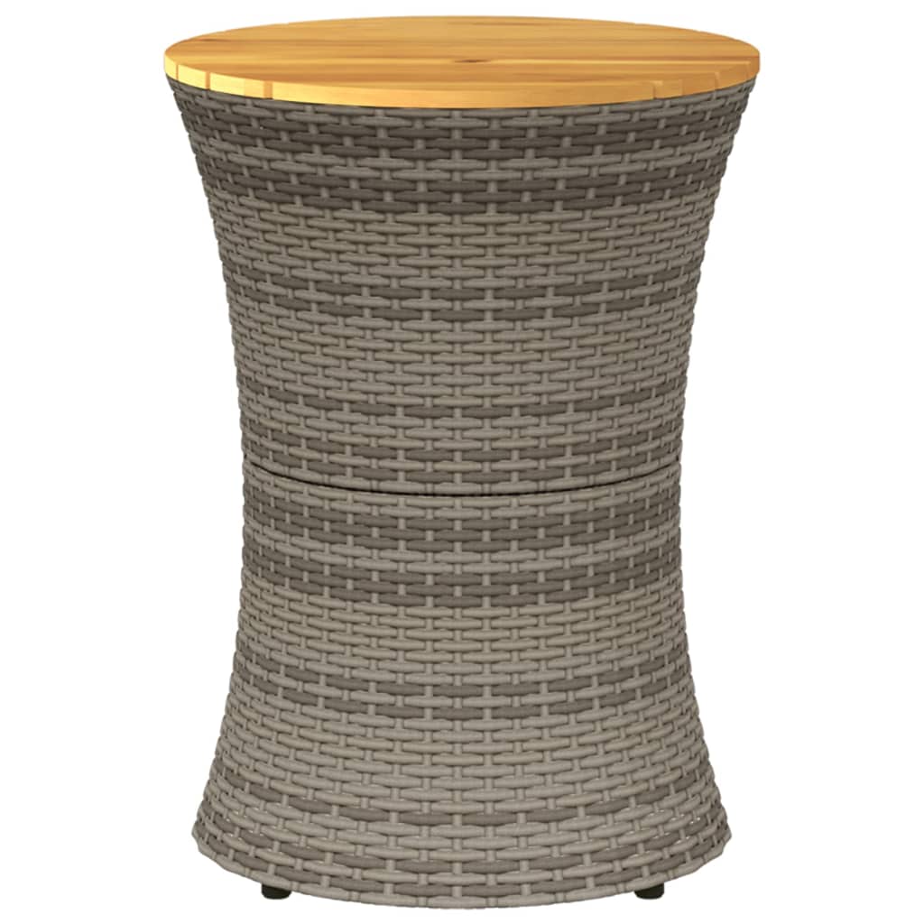 Tavolino Giardino Forma Tamburo Polyrattan Massello
