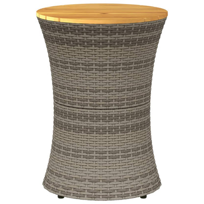 Tavolino Giardino Forma Tamburo Polyrattan Massello