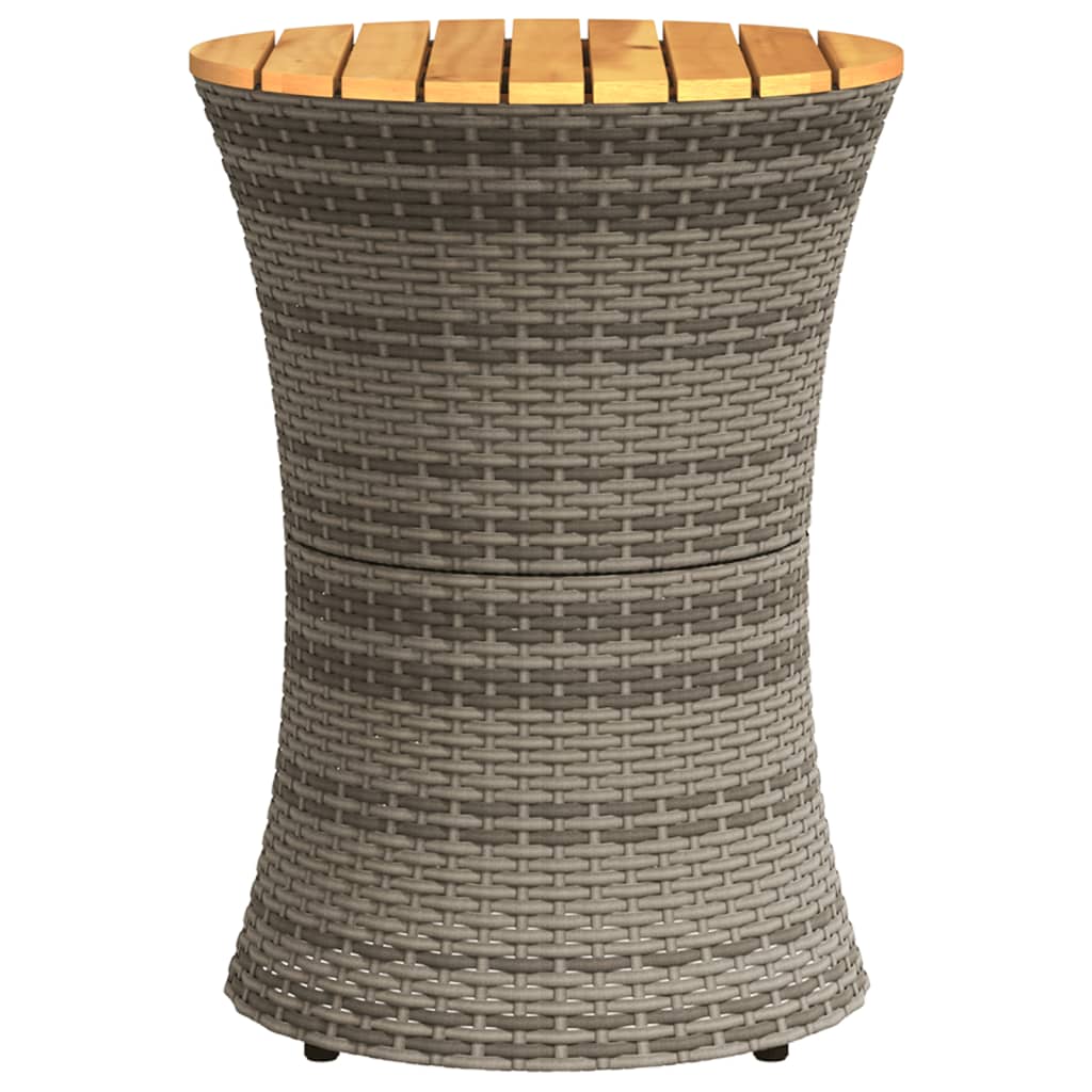 Tavolino Giardino Forma Tamburo Polyrattan Massello