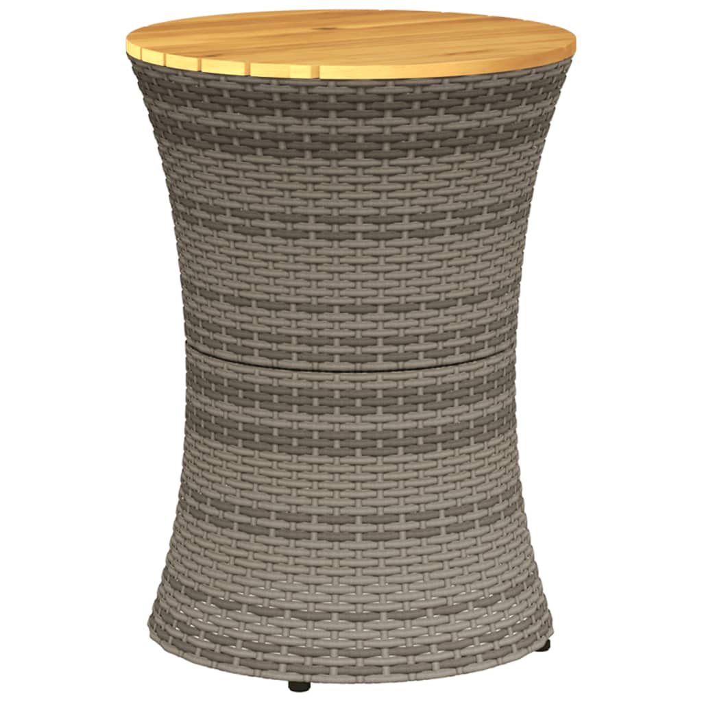 Tavolino Giardino Forma Tamburo Polyrattan Massello