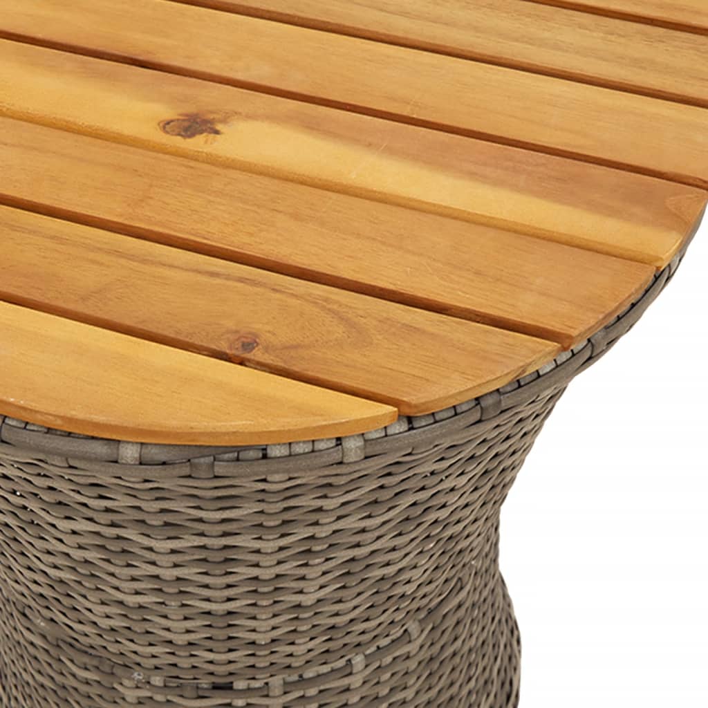Tavolino Giardino Forma Tamburo Polyrattan Massello