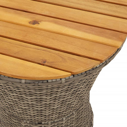 Tavolino Giardino Forma Tamburo Polyrattan Massello