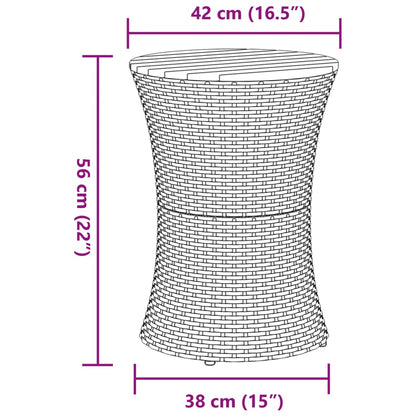 Tavolino Giardino Forma Tamburo Polyrattan Massello