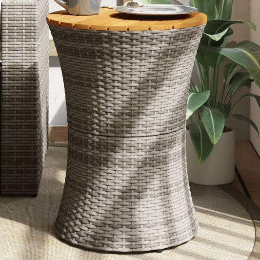 Tavolino Giardino Forma Tamburo Polyrattan Massello