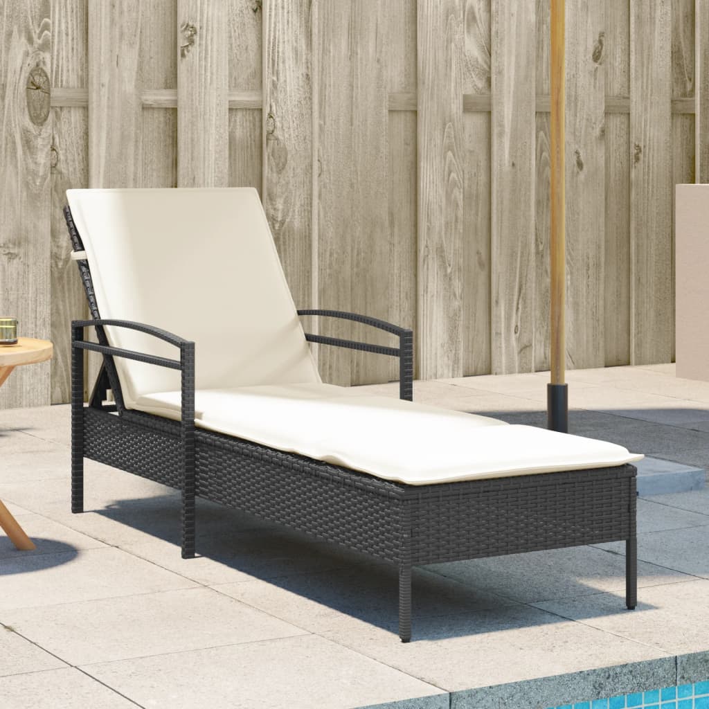 Lettino Prendisole Con Cuscino 63X200X81 Cm Polyrattan