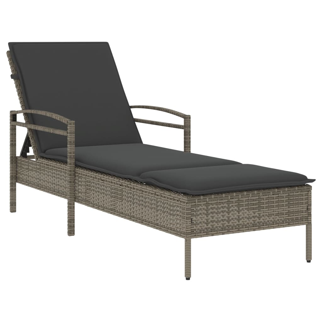 Lettino Prendisole Con Cuscino 63X200X81 Cm Polyrattan