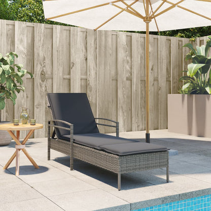 Lettino Prendisole Con Cuscino 63X200X81 Cm Polyrattan