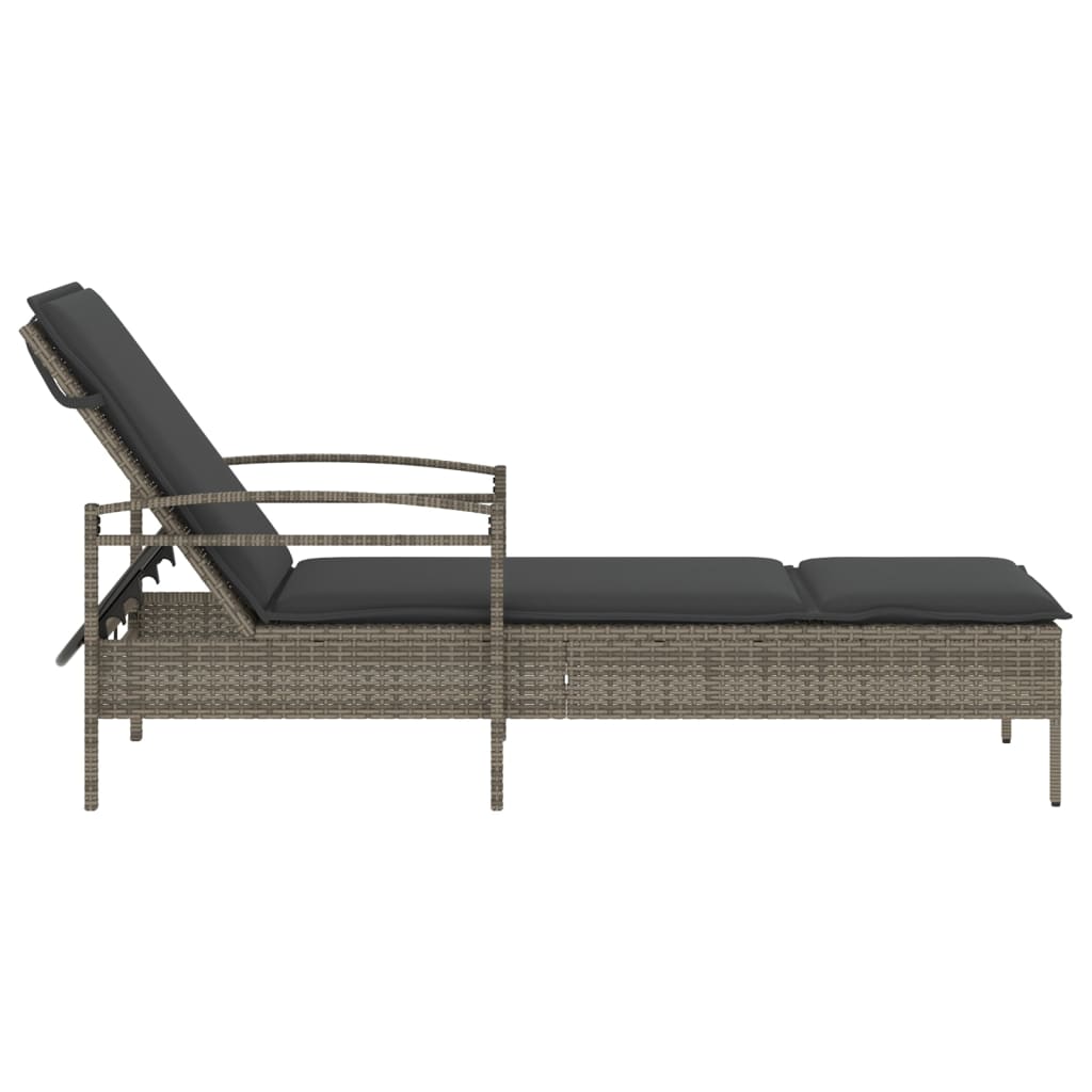 Lettino Prendisole Con Cuscino 63X200X81 Cm Polyrattan