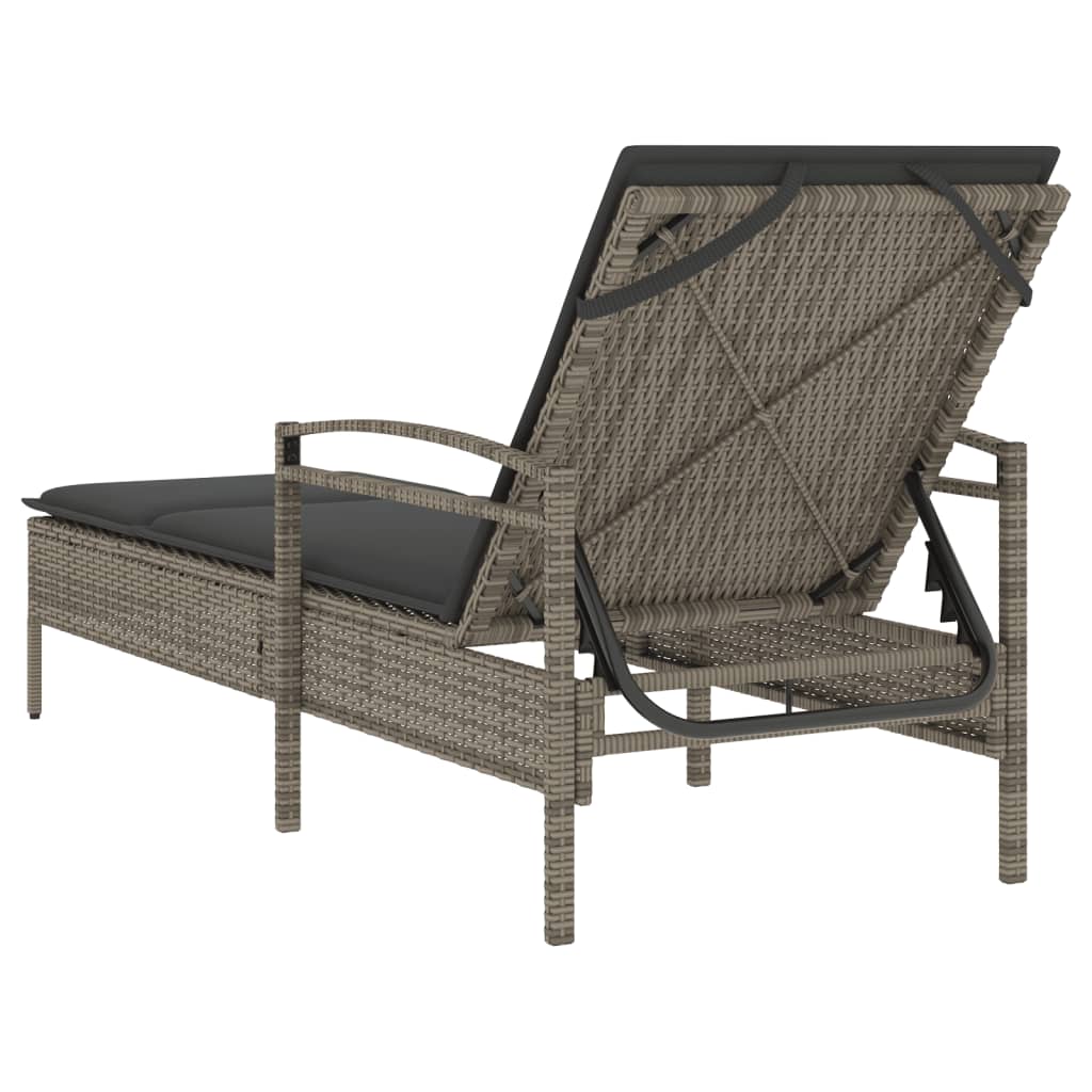 Lettino Prendisole Con Cuscino 63X200X81 Cm Polyrattan