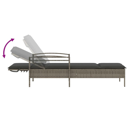 Lettino Prendisole Con Cuscino 63X200X81 Cm Polyrattan