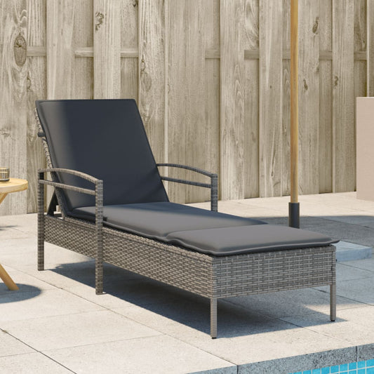 Lettino Prendisole Con Cuscino 63X200X81 Cm Polyrattan