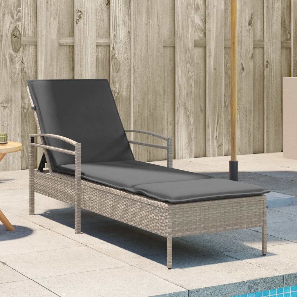 Lettino Prendisole Con Cuscino 63X200X81 Cm Polyrattan